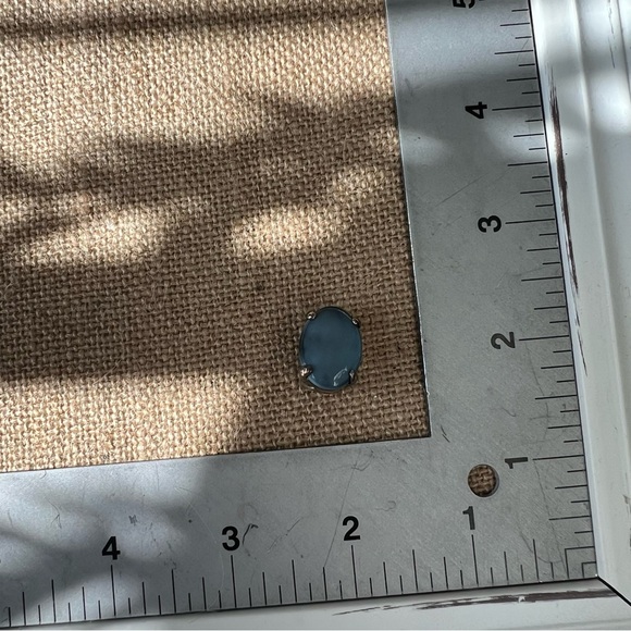 Blue stone silver clasp clippies clip earrings vintage 925 stud simple medium - Picture 3 of 5